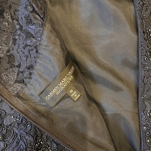 Carmen Marc Valvo Size 14 Strapless Dress & Jacket - Picture 7 of 7